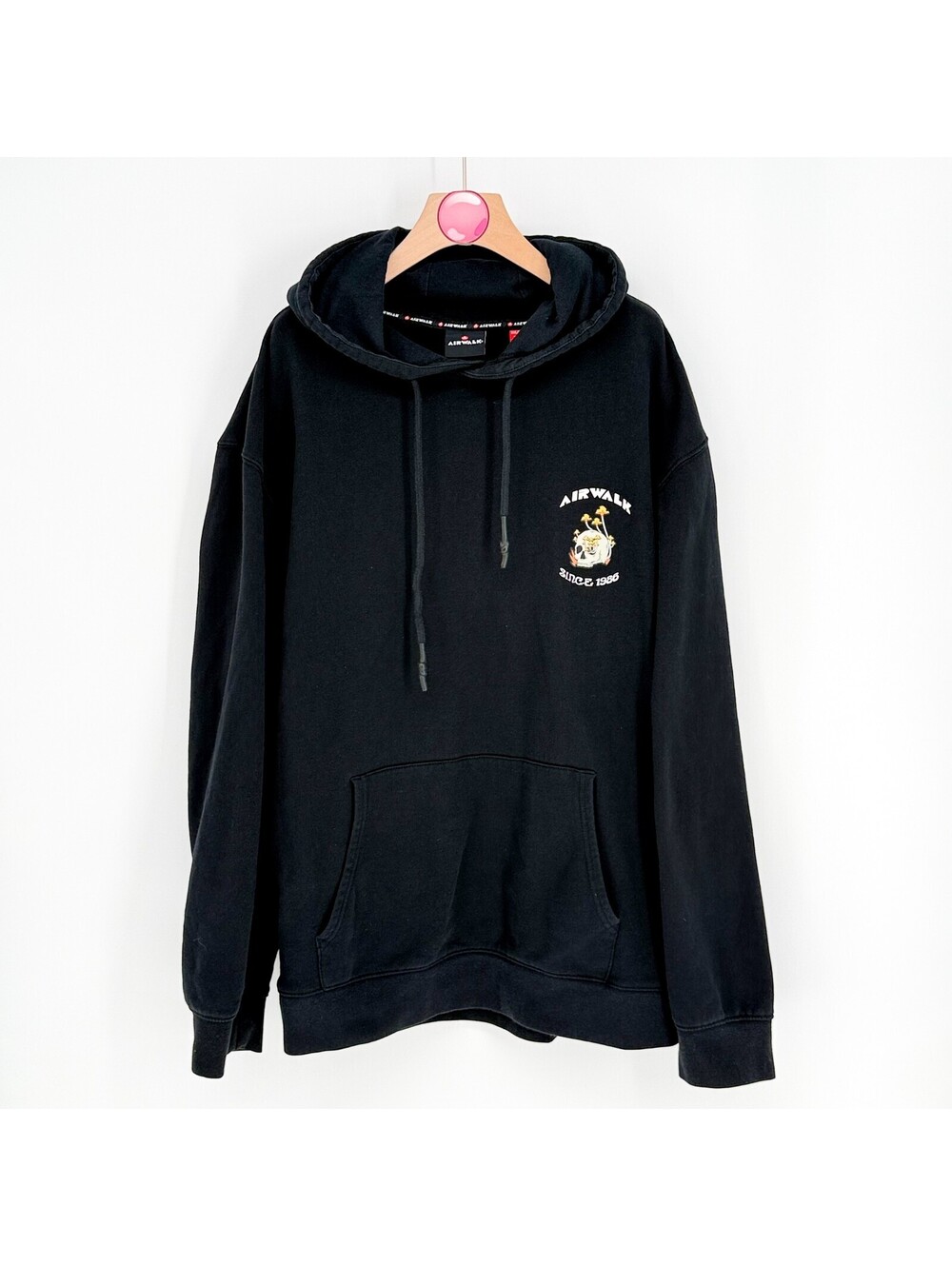 Airwalk Open Your Mind Mushroom Skull Hoodie Y2K Mens 3XL
